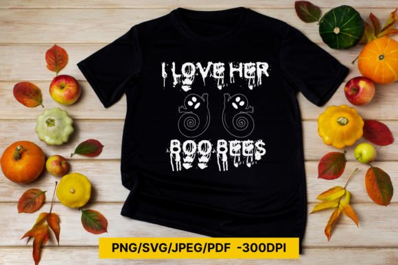 I Love Her Boo Bees Halloween Design Review