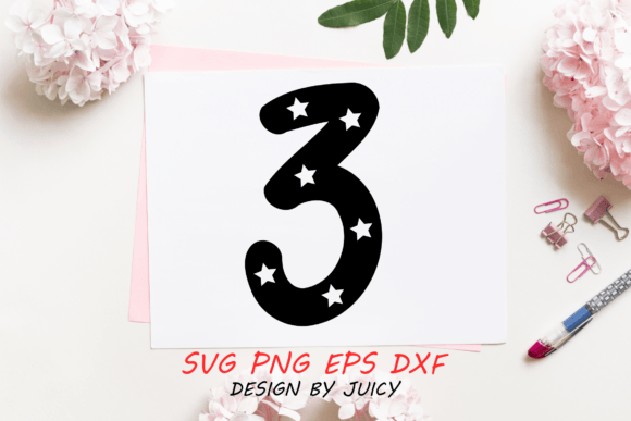 Review: Number 3 with Stars Svg for Embroidery