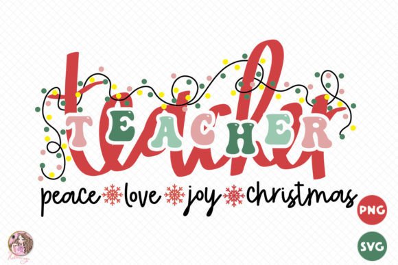 Reviewing Teacher Peace Love Joy Christmas SVG PNG